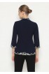 Lyne Halim - Blouse Bordir Aplikasi Dark Blue , BLO8190